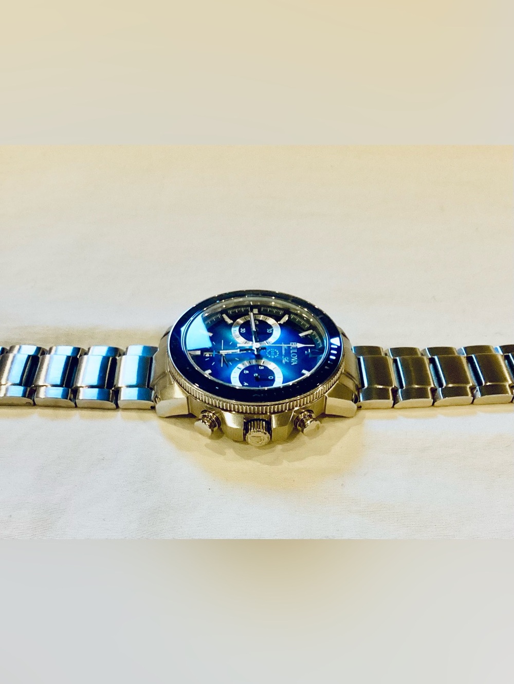 Bulova Marine Star 96B380 Chronograph Blue Dial Men's Watch 45mm FULL-KIT - Picture 9 of 16